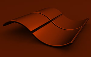 Windows 3D Wavy Logo in Monochromatic Orange with Soft Shadows and Minimalist Design HD wallpaper