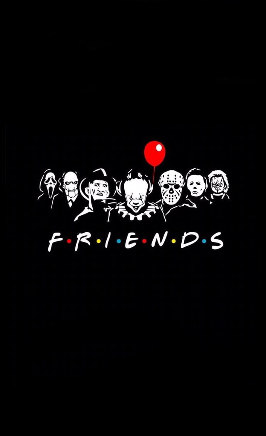 Horror Movie Villains Friends Parody Illustration HD phone wallpaper