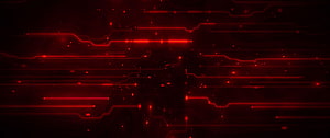 Glowing Red Circuit Board Traces on Dark Background HD wallpaper
