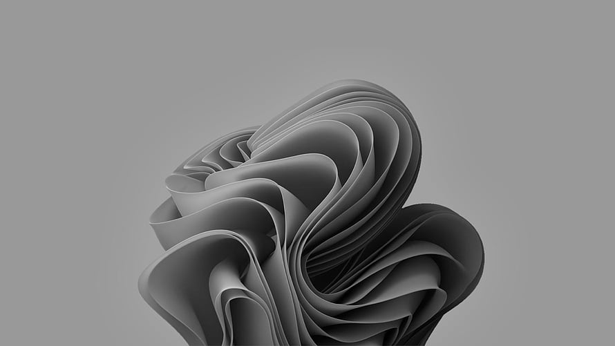 Monochromatic 3D Abstract Sculpture with Flowing Organic Curves and Soft Grey Tones HD wallpaper