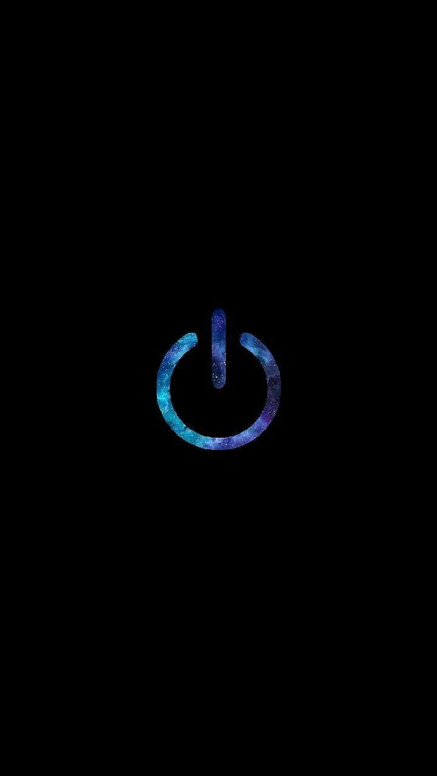 Galaxy Power Button Symbol On Black Background HD phone wallpaper