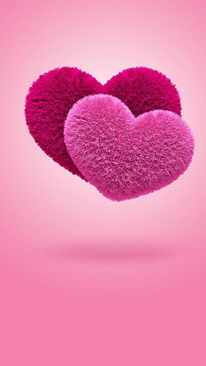 Fluffy Pink Hearts 3D Render Valentine's Day Background HD phone wallpaper