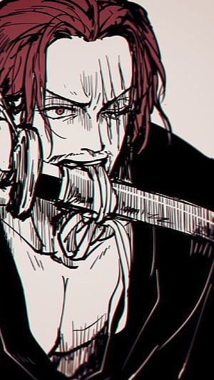 Anime Man With Red Hair And Sword Hilt In Mouth, Shanks ideas. one piece anime, shank, one piece HD phone wallpaper