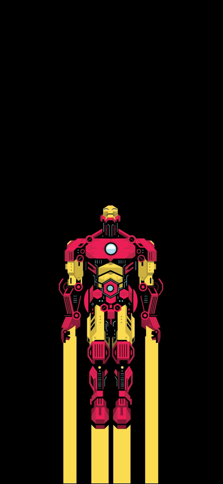 Iron Man Minimalist Vector Illustration with Neon Pink and Gold Armor on Black Background, Ultra Marvel Super Hero Iron Man , Amoled Superhero HD phone wallpaper