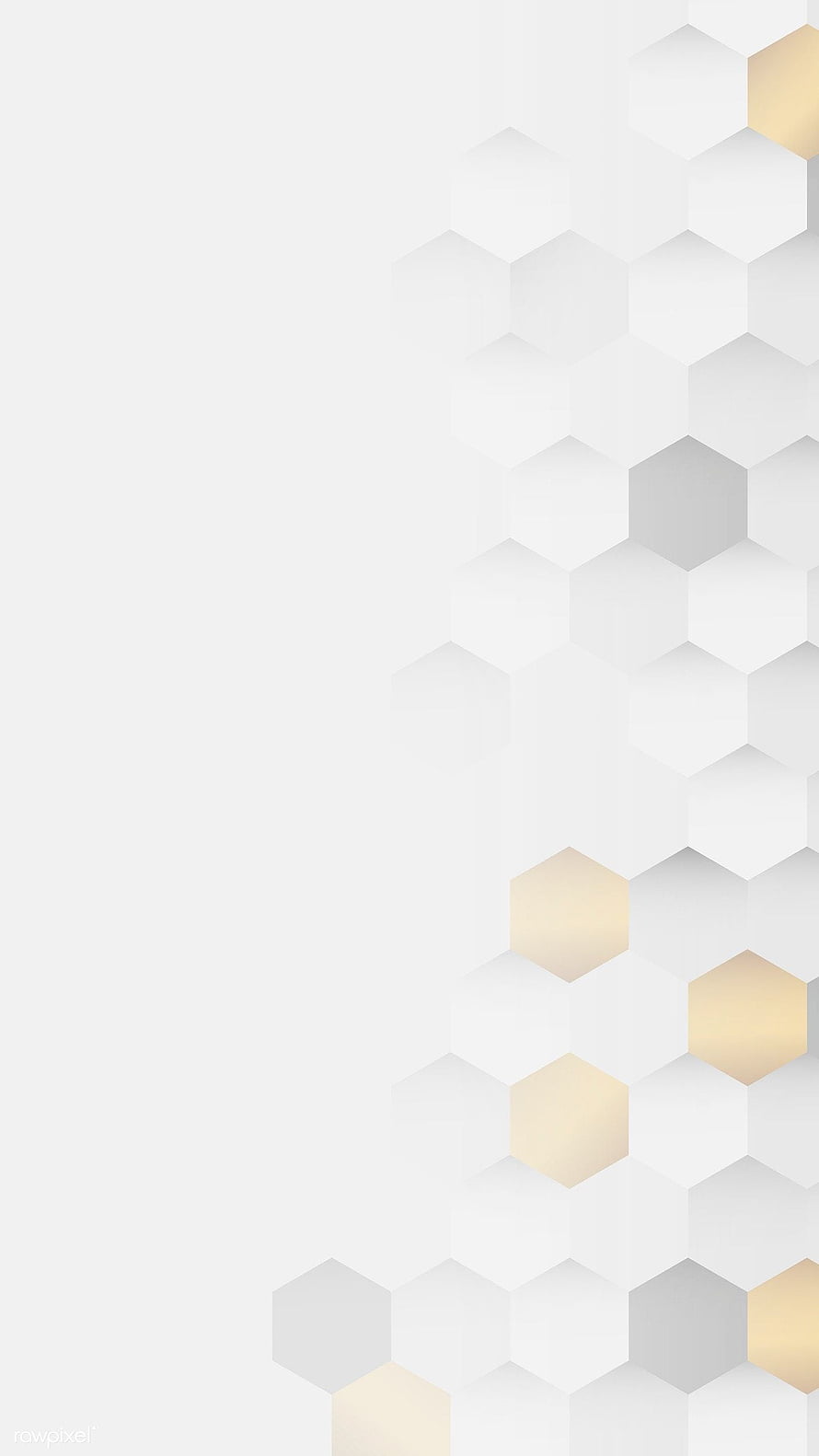 Minimalist White and Gold Hexagon Honeycomb Pattern Abstract Geometric Background HD phone wallpaper