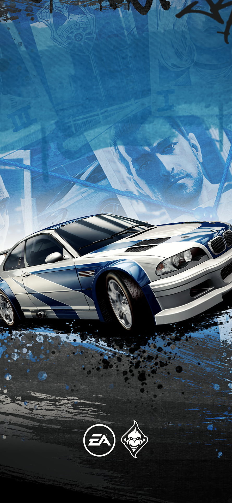 Need for Speed Most Wanted BMW M3 GTR Police Pursuit Artwork HD phone wallpaper