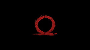 Red Grunge Circle Symbol on Black Background HD wallpaper