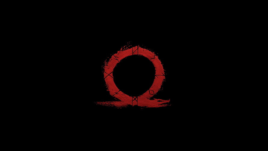 Red Grunge Circle Symbol on Black Background HD wallpaper