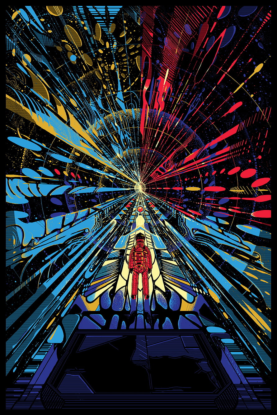 2001 A Space Odyssey Futuristic Space Tunnel Illustration HD phone wallpaper