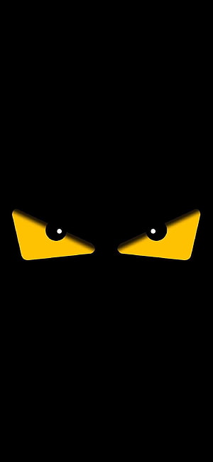 Minimalist Yellow Eyes in Darkness Edgy Phone Wallpaper HD phone wallpaper