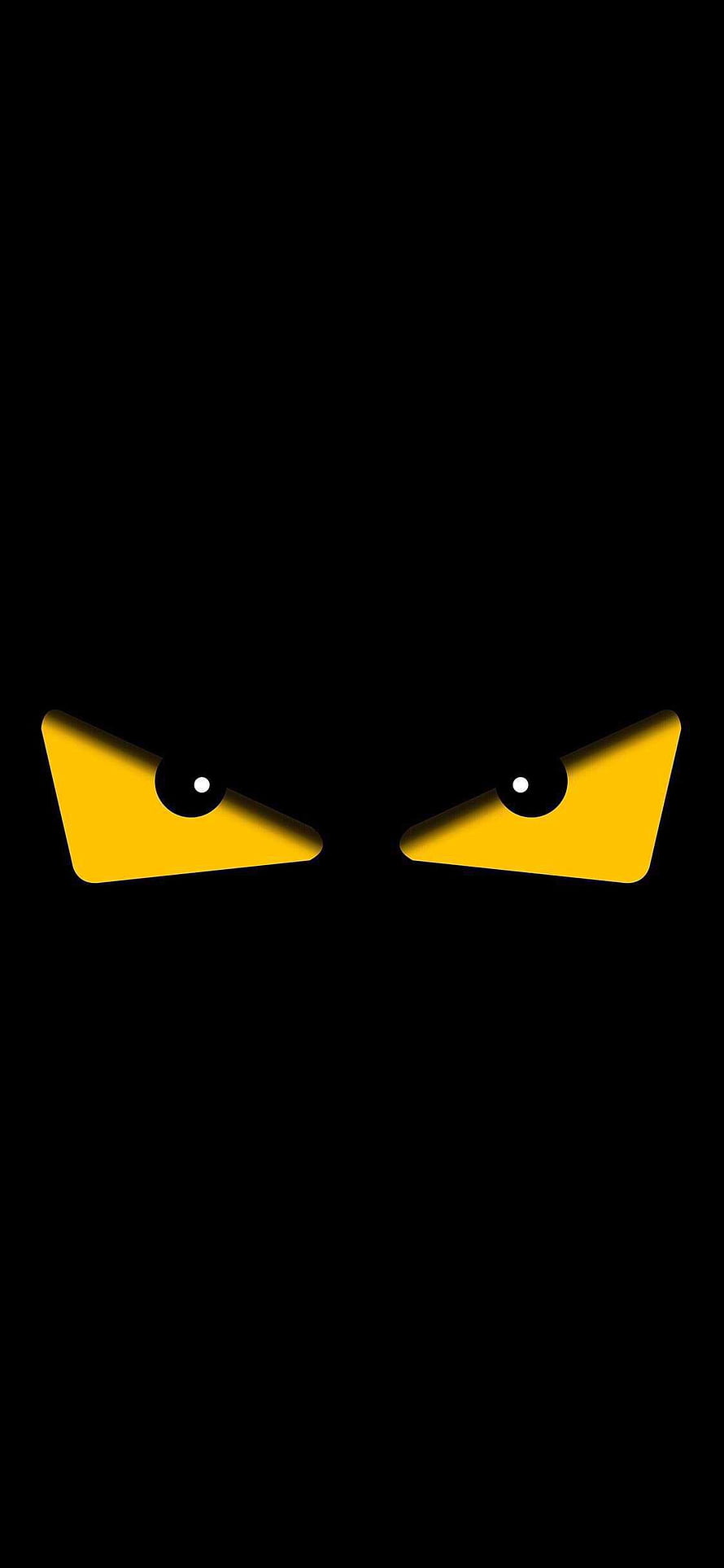 Minimalist Yellow Eyes in Darkness Edgy Phone Wallpaper HD phone wallpaper