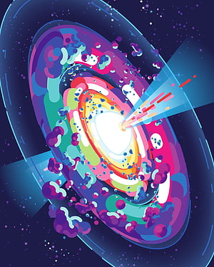 Colorful Abstract Galaxy Illustration With Vibrant Swirls And Cosmic Dust HD phone wallpaper