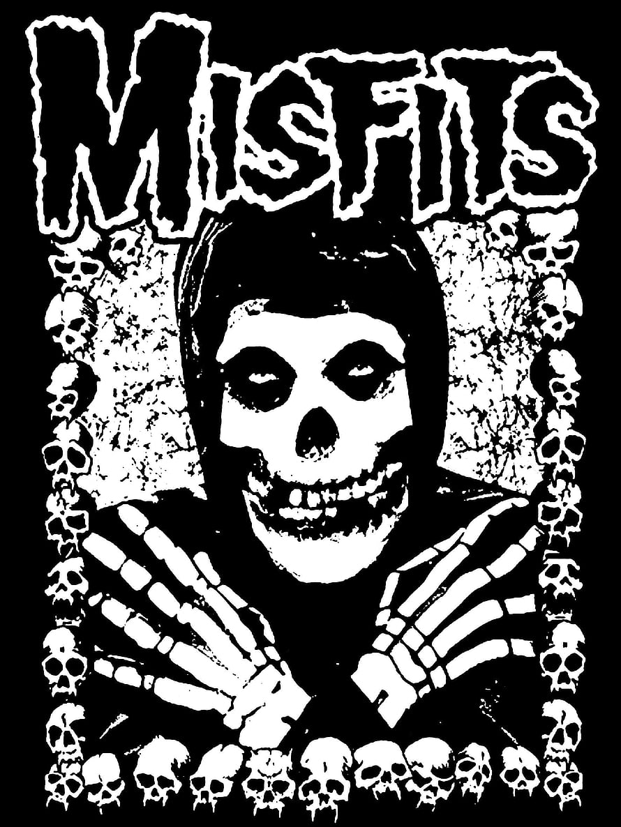 Misfits Skull Logo Wallpaper - Black and White Horror Punk Band Art HD phone wallpaper