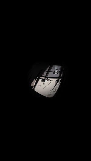 Itachi Uchiha anime character portrait in dark shadow with headband HD phone wallpaper