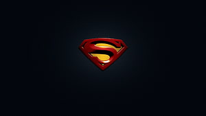 Superman S-Shield Logo on Dark Textured Background, Superman, logo, minimal HD wallpaper