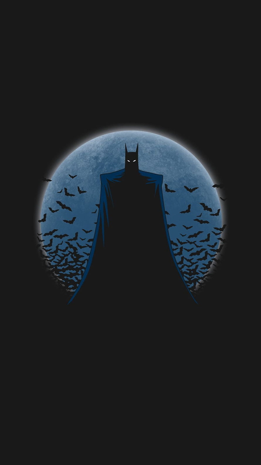 Batman Silhouette Against Full Moon With Flying Bats, Amoled 22. Batman , Batman HD phone wallpaper