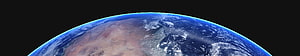 Earth Horizon From Space With Blue Atmosphere And Clouds Against Black Background HD wallpaper
