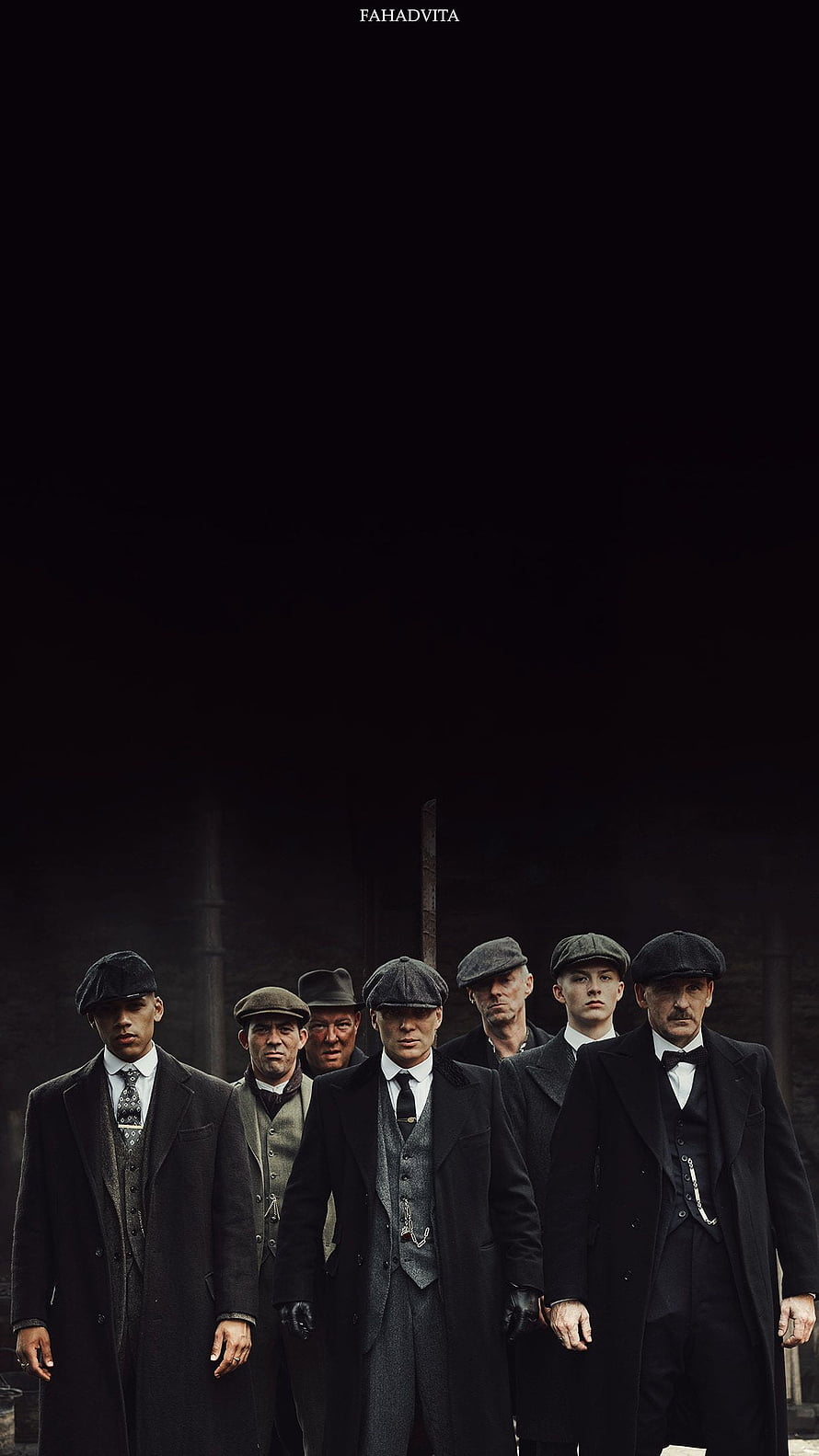 Peaky Blinders Shelby Gang Walking in Dark Coats and Flat Caps HD phone wallpaper