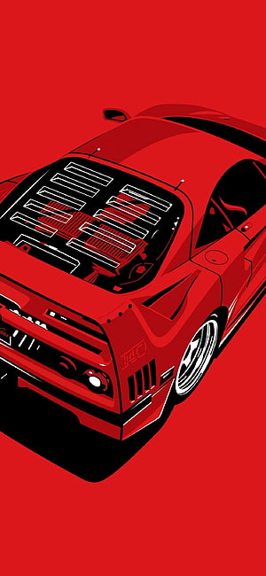 Red Nissan Skyline GT-R R32 Vector Art Illustration HD phone wallpaper