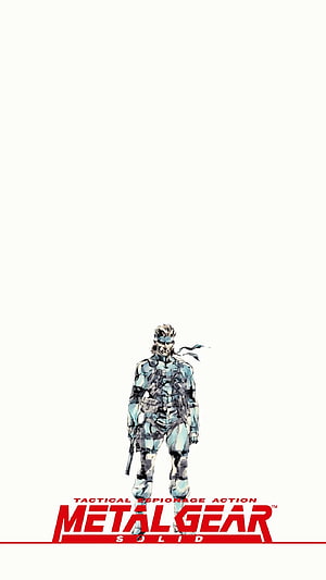 Minimalist Metal Gear Solid Snake Concept Art with Tactical Espionage Action Logo HD phone wallpaper