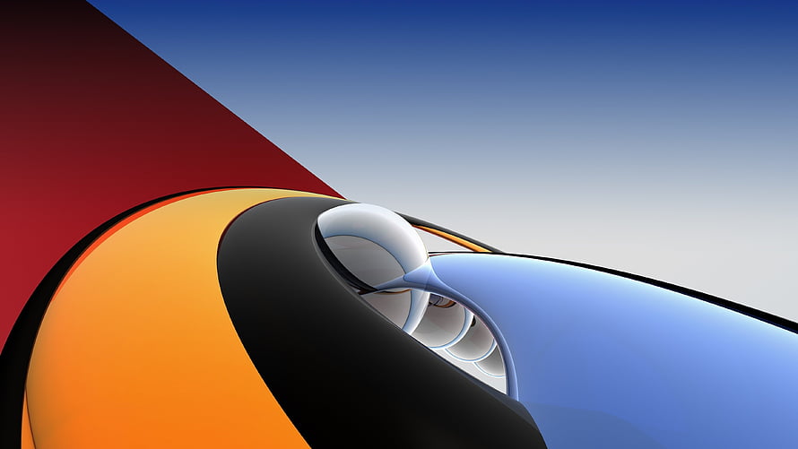 Vibrant Abstract 3D Render With Smooth Curves And Bold Color Blocks HD wallpaper