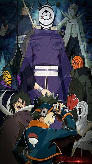 Naruto Shippuden Team 7 and Akatsuki Anime Character Group Wallpaper HD phone wallpaper