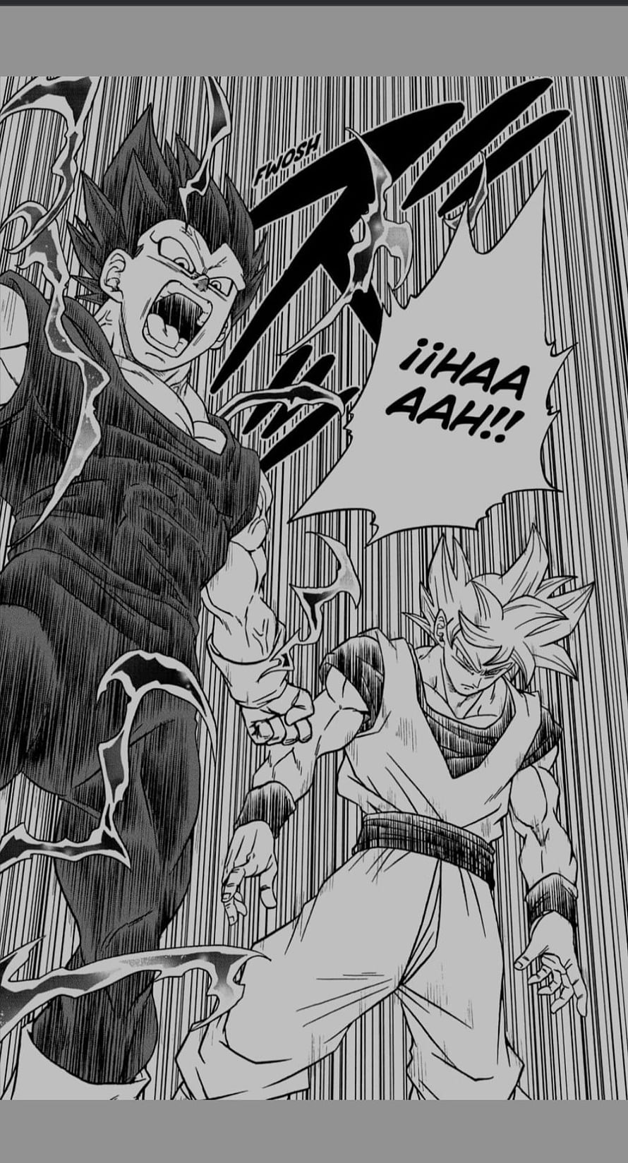 Vegeta Punches Goku In Black And White Manga Panel, Vegeta and Goku, Panel, Manga HD phone wallpaper