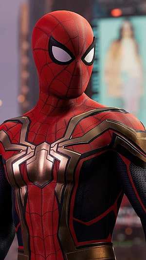Spider-Man in Iron Spider Armor from No Way Home Cinematic Close-Up, Spider One, Homem, Aranha, No Way Home HD phone wallpaper