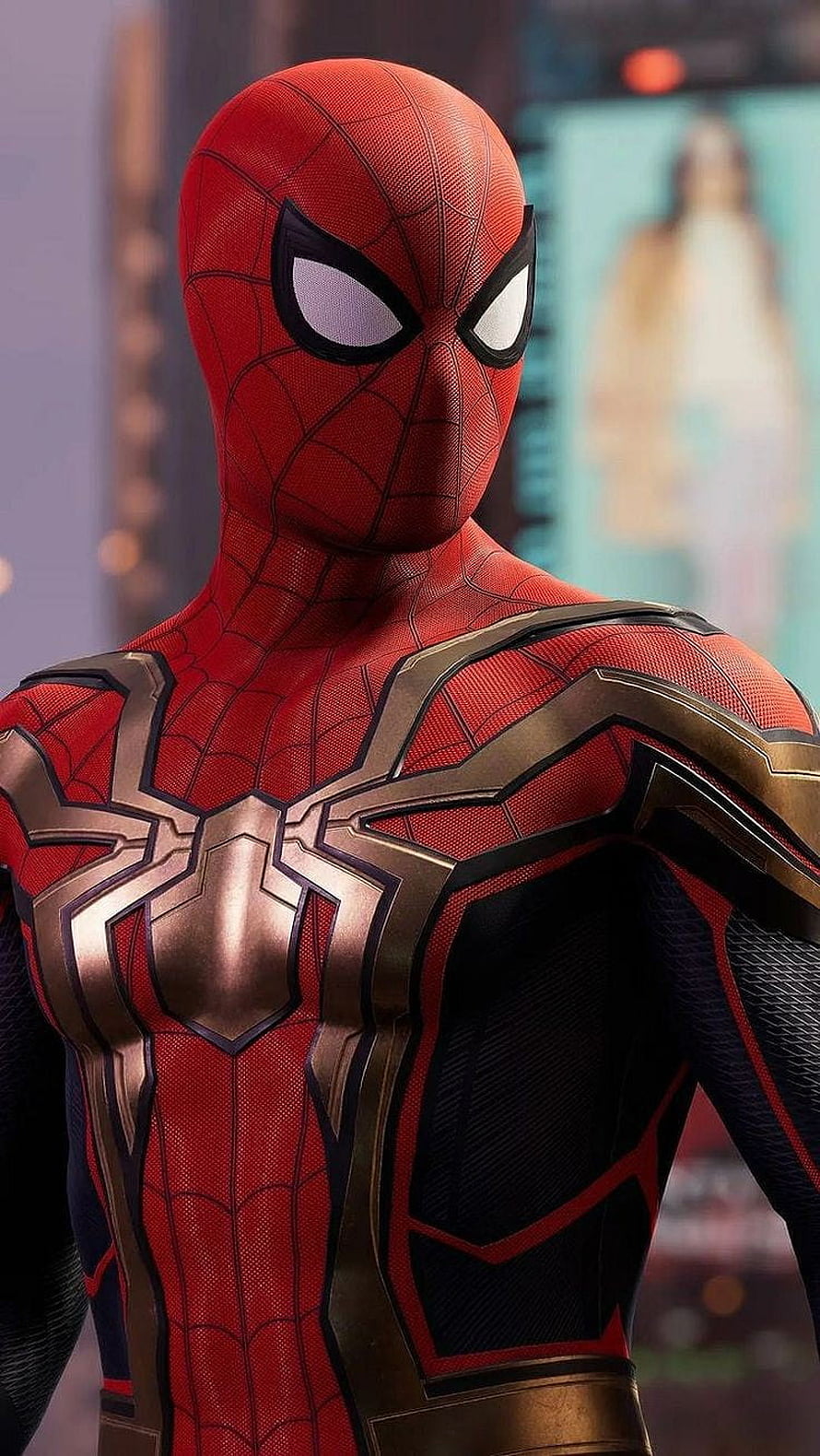 Spider-Man in Iron Spider Armor from No Way Home Cinematic Close-Up, Spider One, Homem, Aranha, No Way Home HD phone wallpaper