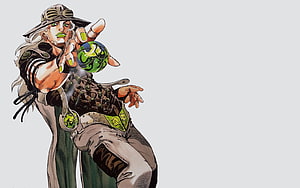 Gyro Zeppeli from JoJo's Bizarre Adventure Part 7 Steel Ball Run in Dynamic Action Pose HD wallpaper