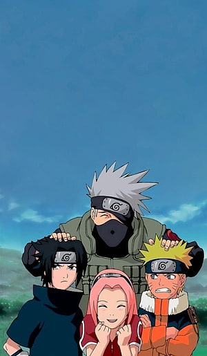 Naruto Shippuden Team 7 and Kakashi Hatake Anime Wallpaper HD phone wallpaper