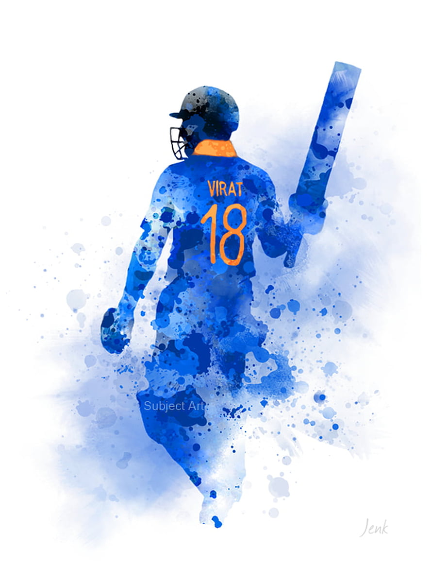 Virat Kohli Cricket Player Watercolor Artwork Illustration HD phone wallpaper
