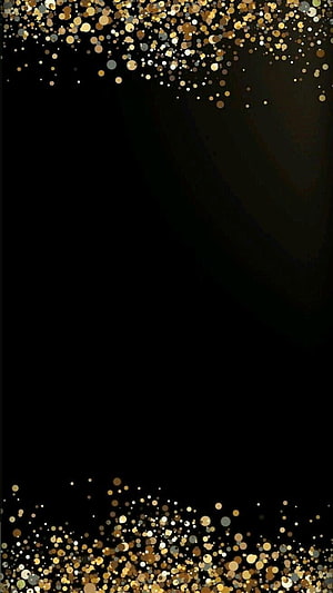 Elegant Gold Glitter and Sparkles on Black Background HD phone wallpaper