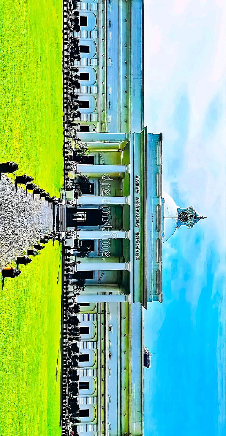 Indian Institute of Technology Main Building with Classical Columns and Green Lawn HD phone wallpaper