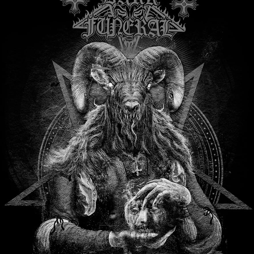 Dark Funeral Black Metal Album Artwork Featuring Horned Goat Demon and Pentagram HD phone wallpaper