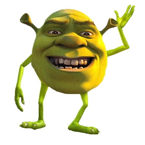 Shrek Head on a Round Green Body Funny Character Illustration HD phone wallpaper