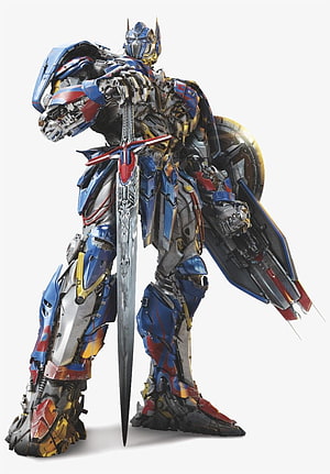 Optimus Prime from Transformers The Last Knight Holding Sword and Shield HD phone wallpaper