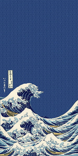 The Great Wave off Kanagawa by Hokusai, Japanese Ukiyo-e Woodblock Print Art Wallpaper HD phone wallpaper