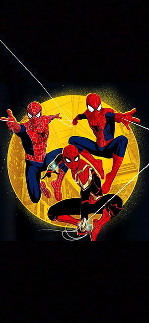 Spider-Man No Way Home Triumvirate: Tobey Maguire, Andrew Garfield, and Tom Holland in Dynamic Comic Action, Spider-Man No Way Home, Tobey Maguire, No way home, Peter Parker, Andrew Garfield, Spiderverse, Marvel, Tom Holland, Spidermen, The amazing spider-man, Avengers, Spiderman, Comic HD phone wallpaper