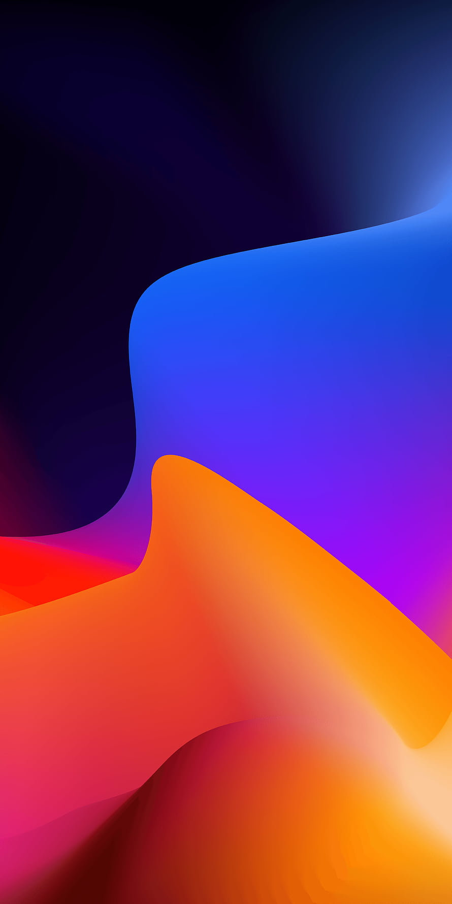 Abstract Gradient Wallpaper With Smooth Blue Purple And Orange Curves HD phone wallpaper