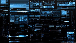 Futuristic Blue Digital Interface Abstract Technology Background HD wallpaper