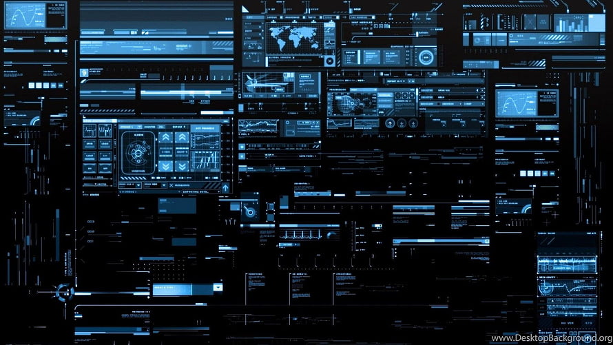 Futuristic Blue Digital Interface Abstract Technology Background HD wallpaper