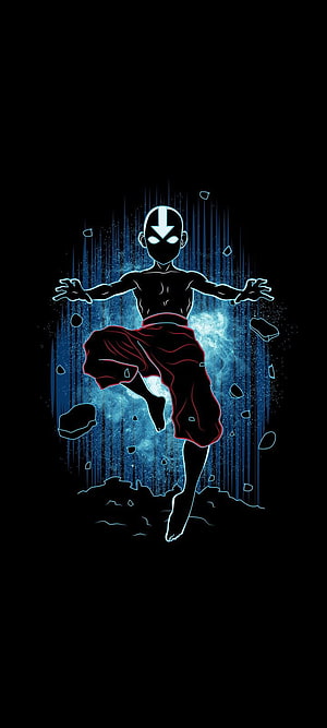 Aang Avatar The Last Airbender Airbending Neon Art Wallpaper HD phone wallpaper