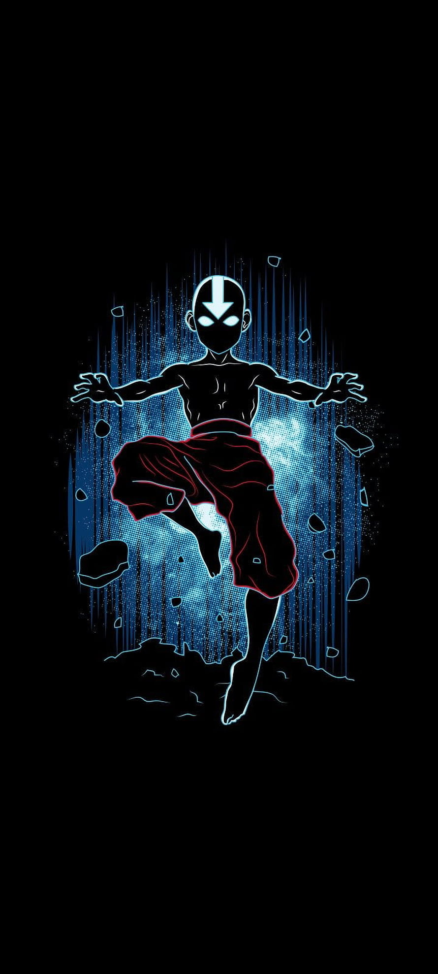 Aang Avatar The Last Airbender Airbending Neon Art Wallpaper HD phone wallpaper