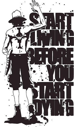 Monkey D. Luffy One Piece Back View Tattoo Illustration With Motivational Quote HD phone wallpaper