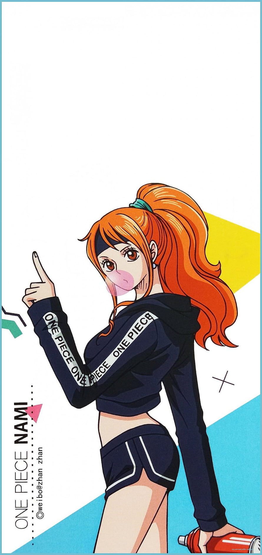 One Piece Nami Anime Character in Sporty Hoodie and Shorts HD phone wallpaper