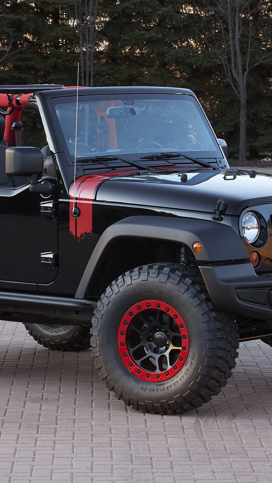 Mahindra Thar 2021 Matte Black Off-Road SUV with Red Accents and Custom Wheels HD phone wallpaper