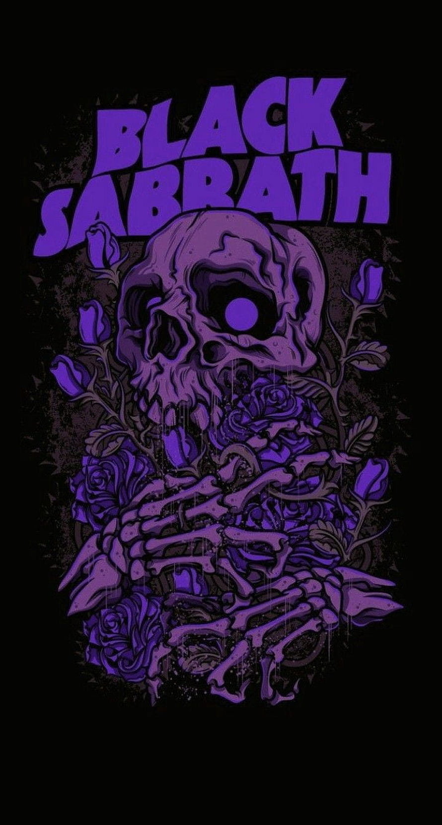 Black Sabbath Purple Skull and Roses Heavy Metal Band Artwork HD phone wallpaper