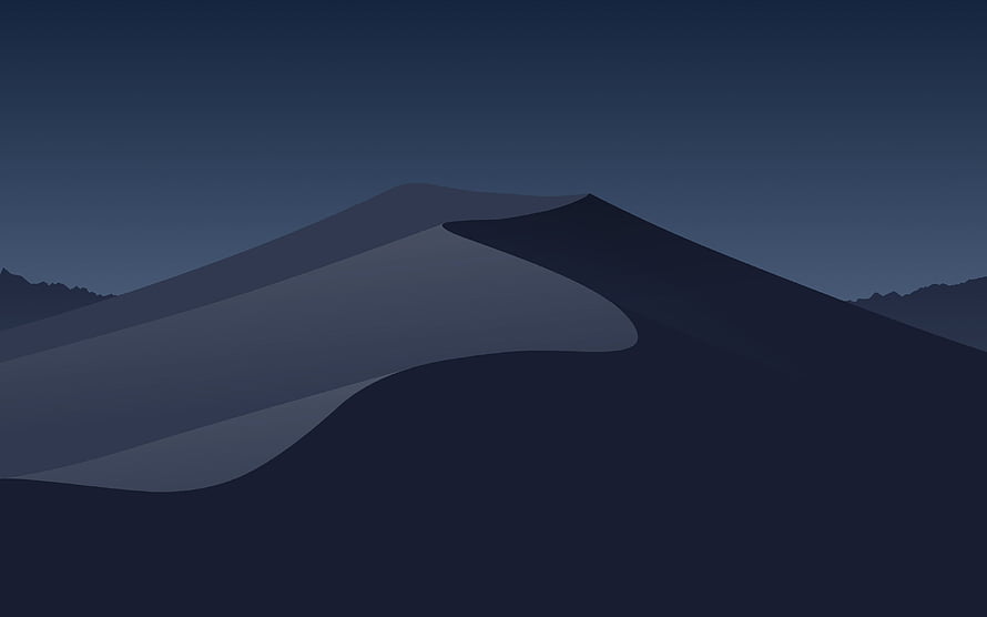 Minimalist Dark Blue Mountain Landscape Vector Art HD wallpaper
