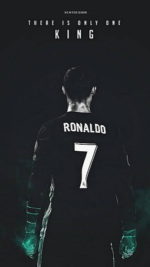 Cristiano Ronaldo Number 7 Jersey Back View Dark Minimalist Poster HD phone wallpaper